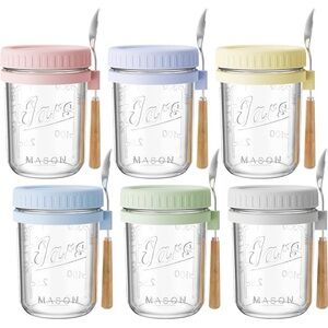 Colorful Mason Jar Set with Spoons